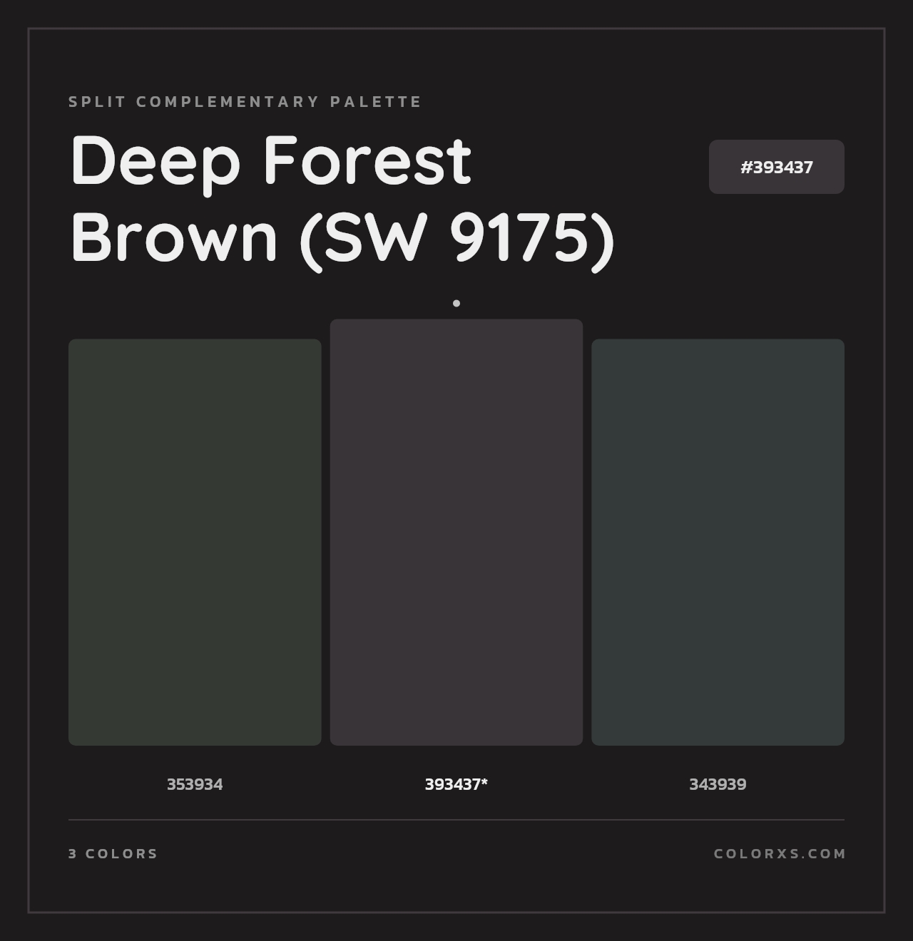 Deep Forest Brown (SW 9175) - Split-Complementary Color Palette