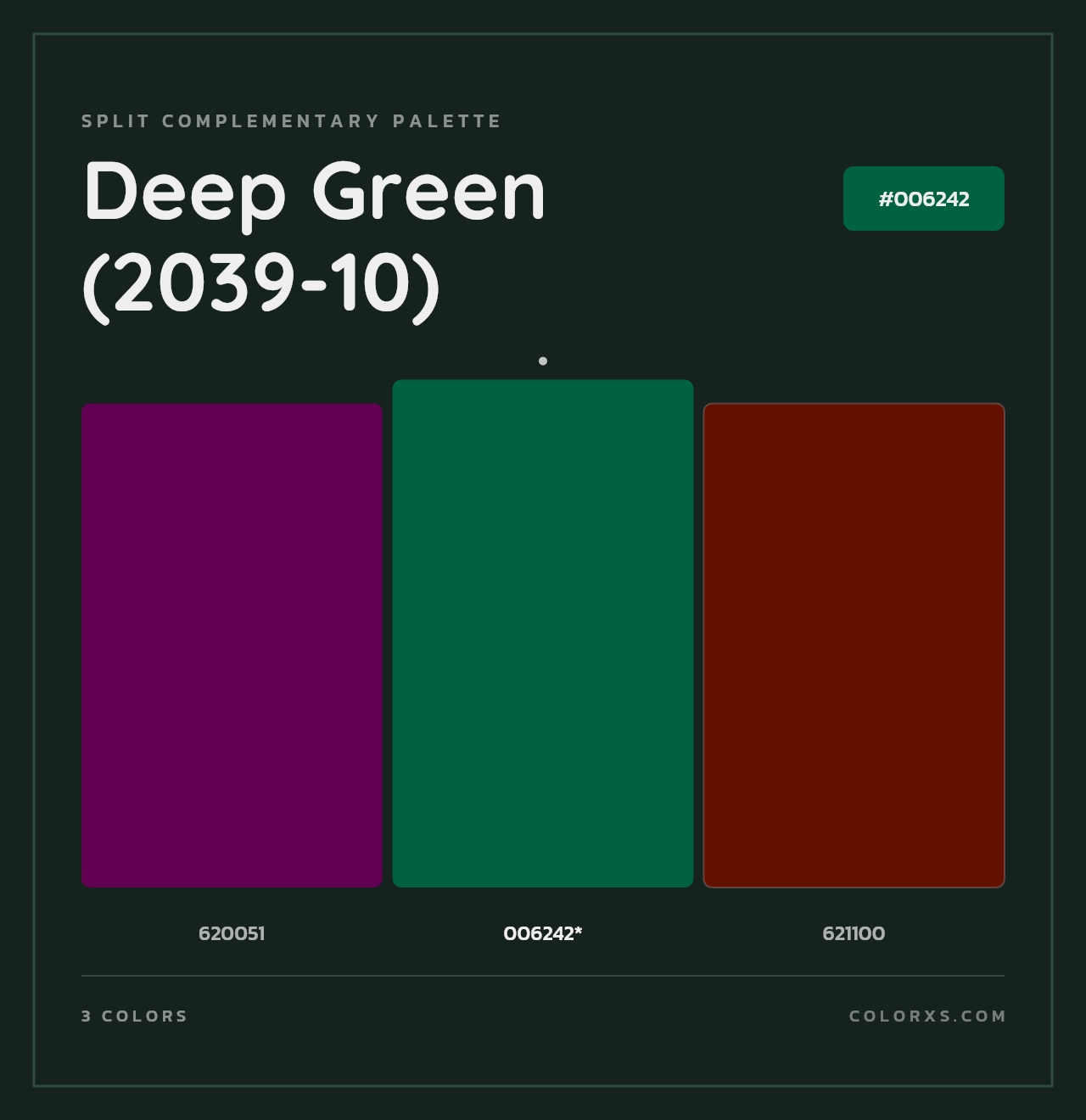 Deep Green (2039-10) - Split-Complementary Color Palette