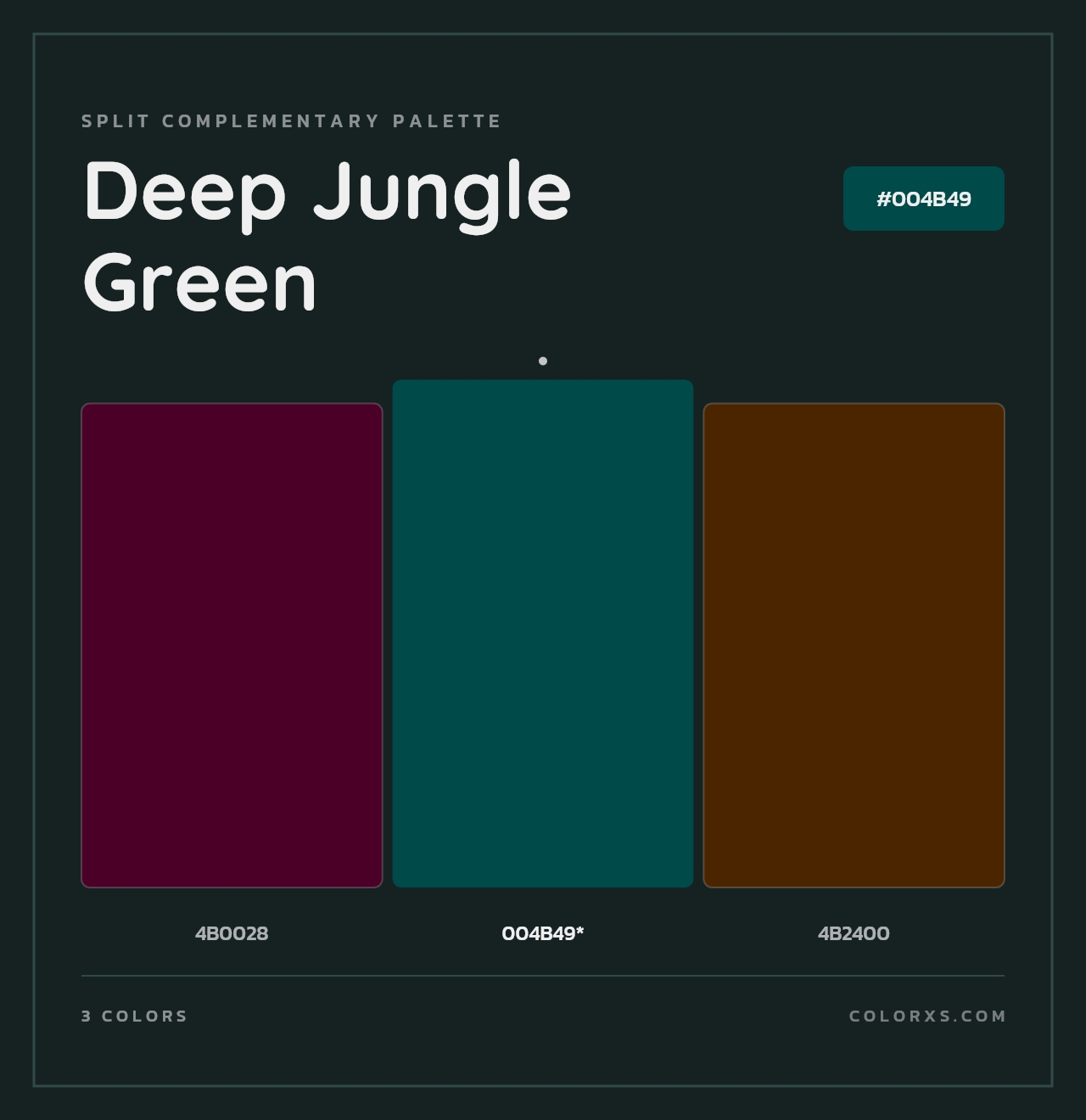 Deep Jungle Green - Split-Complementary Color Palette