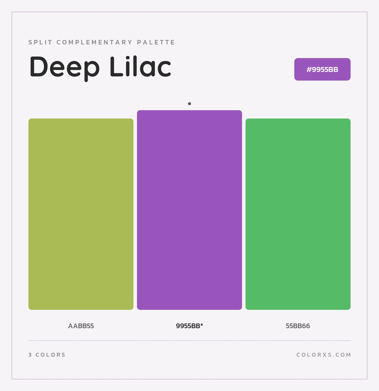 Deep Lilac - Split-Complementary Color Palette