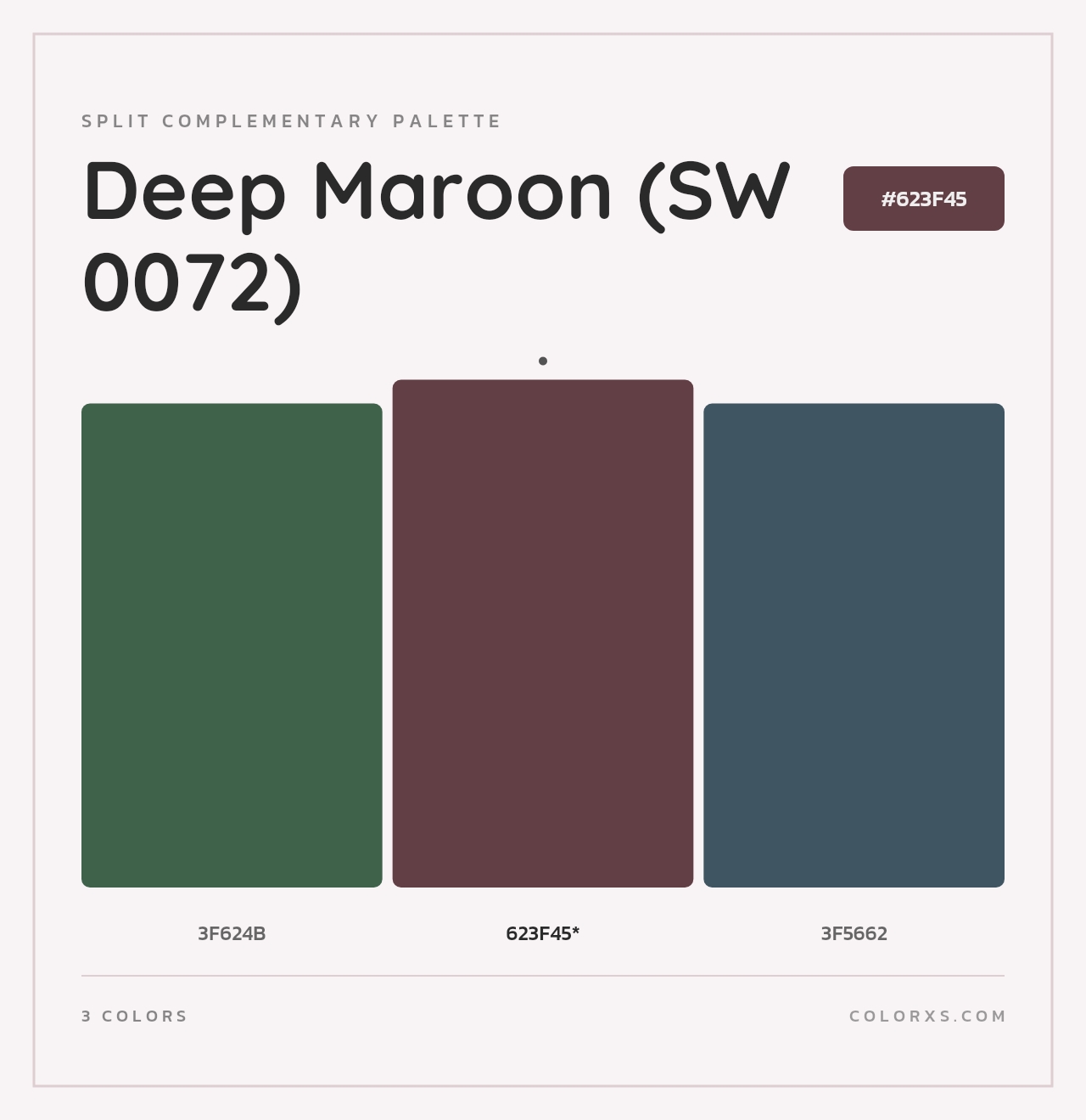 Deep Maroon (SW 0072) - Split-Complementary Color Palette