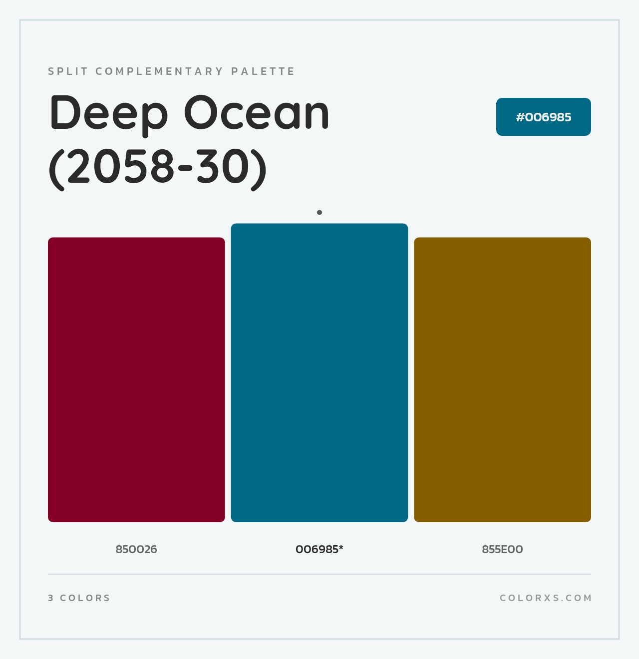 Deep Ocean (2058-30) - Split-Complementary Color Palette