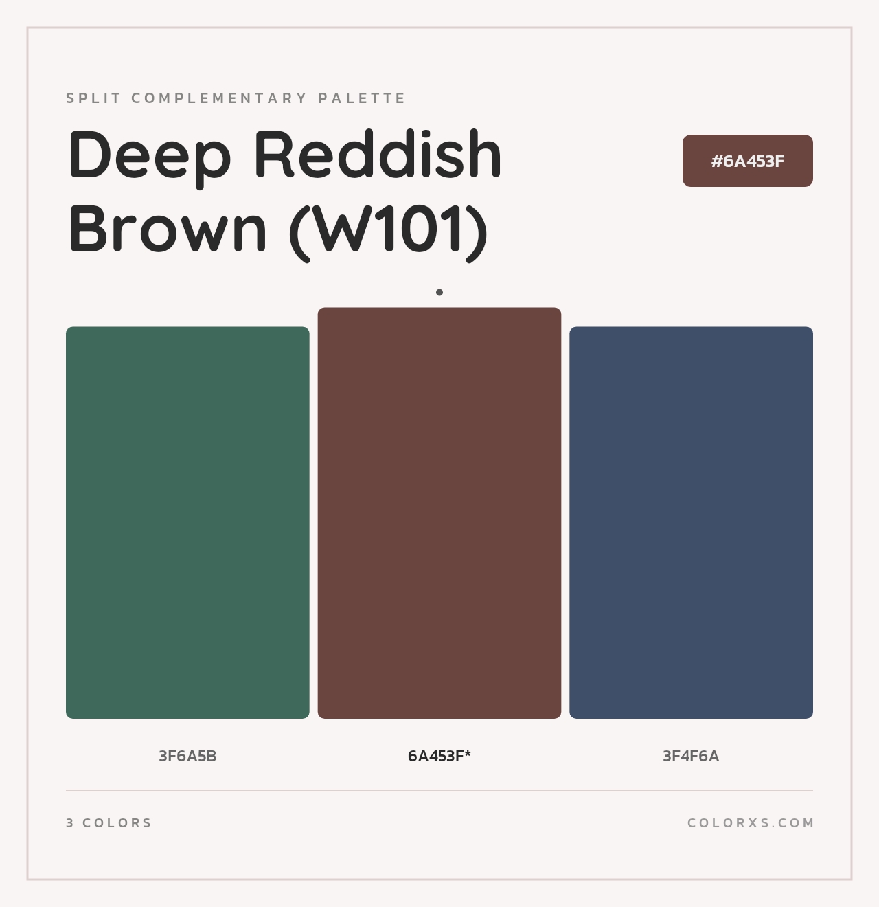 Deep Reddish Brown (W101) - Split-Complementary Color Palette