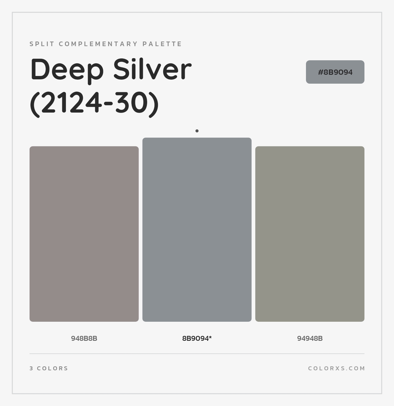 Deep Silver (2124-30) - Split-Complementary Color Palette