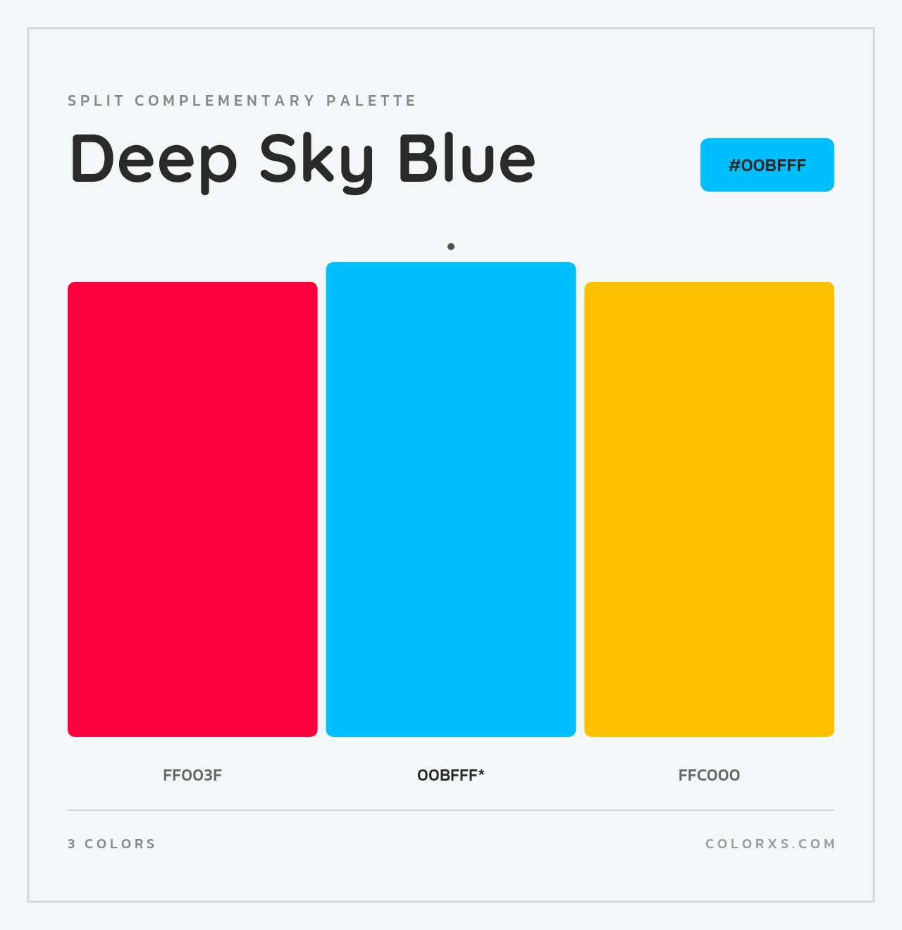 Deep Sky Blue - Split-Complementary Color Palette