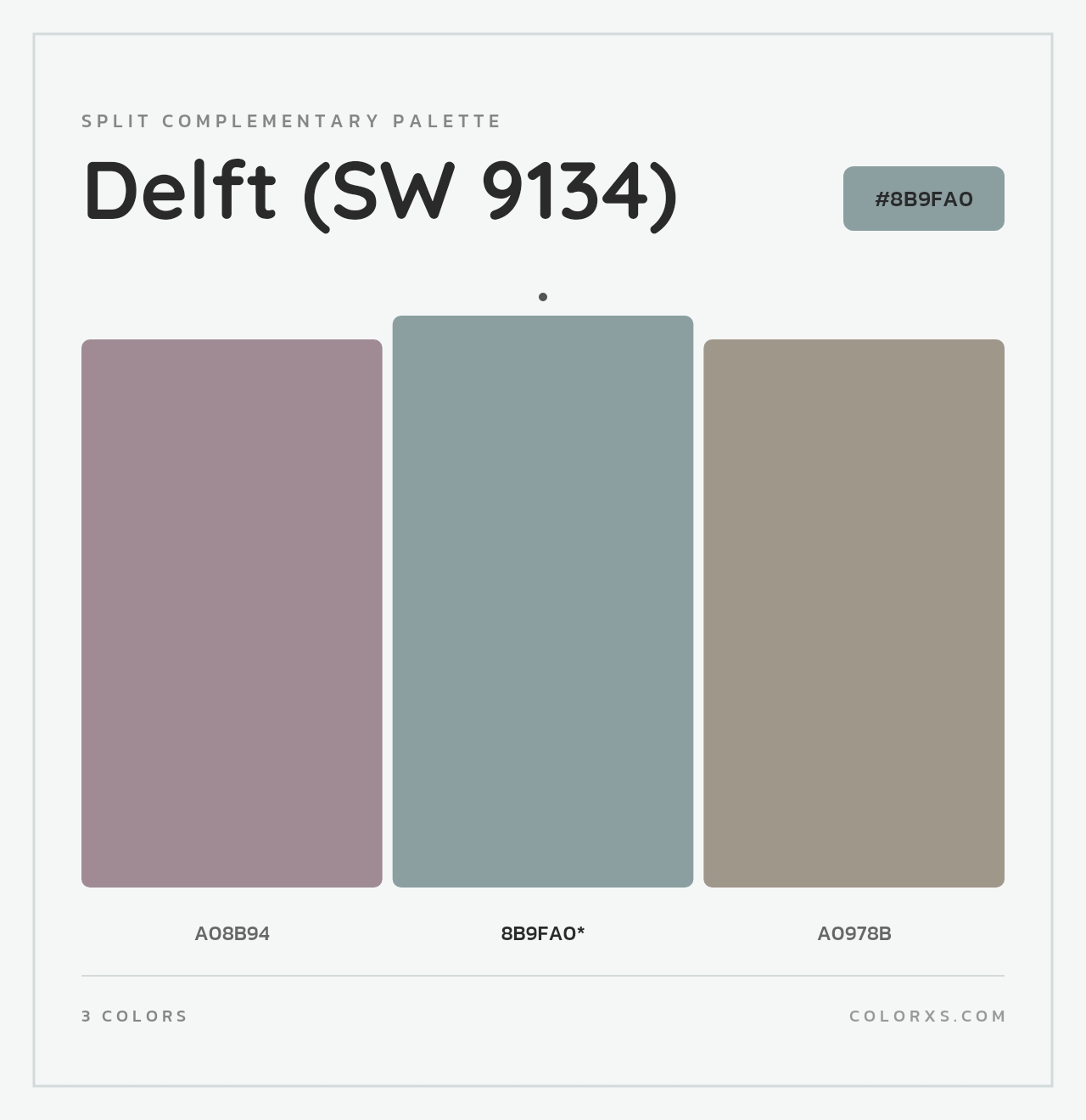 Delft (SW 9134) - Split-Complementary Color Palette