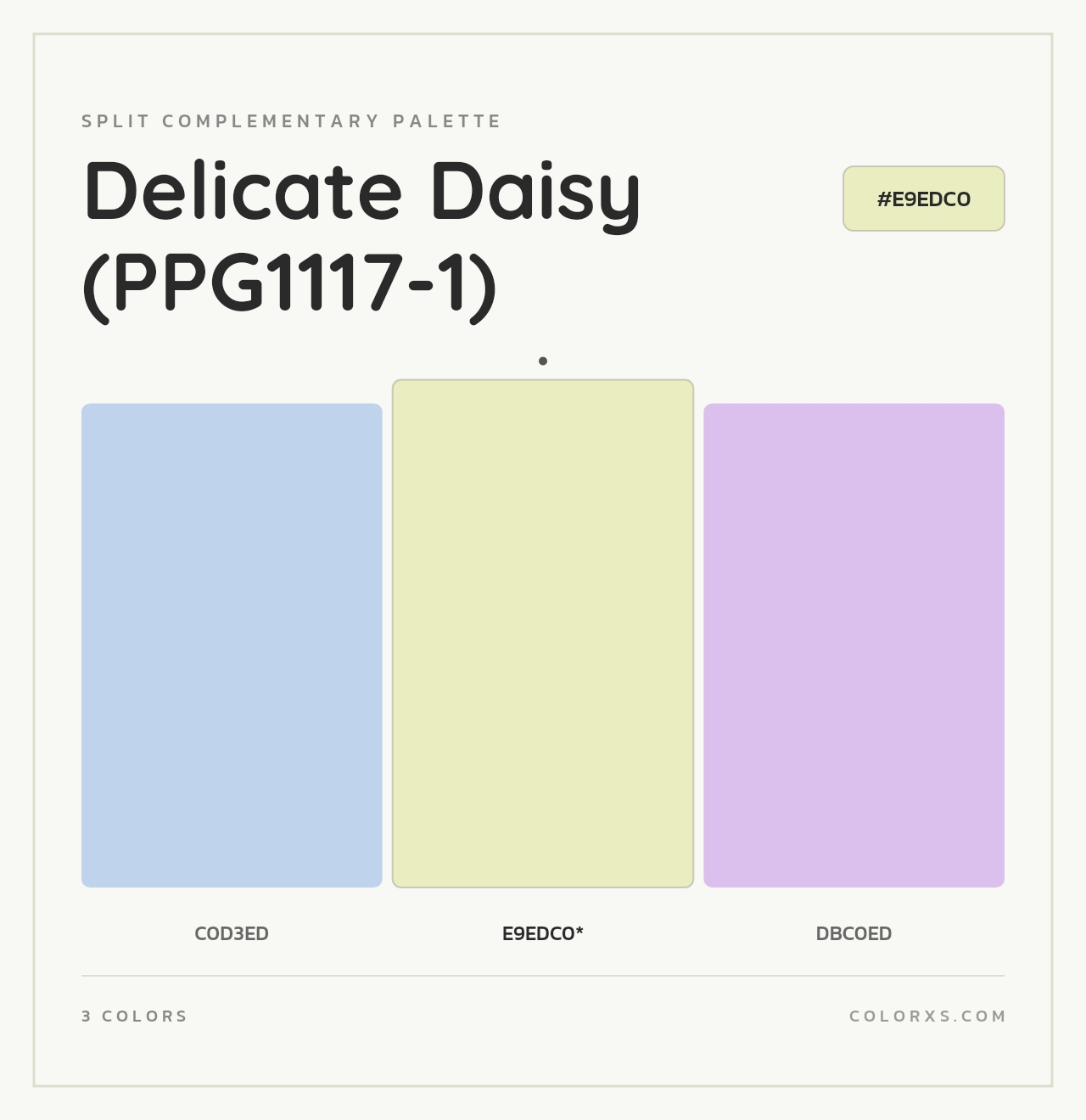 Delicate Daisy (PPG1117-1) - Split-Complementary Color Palette
