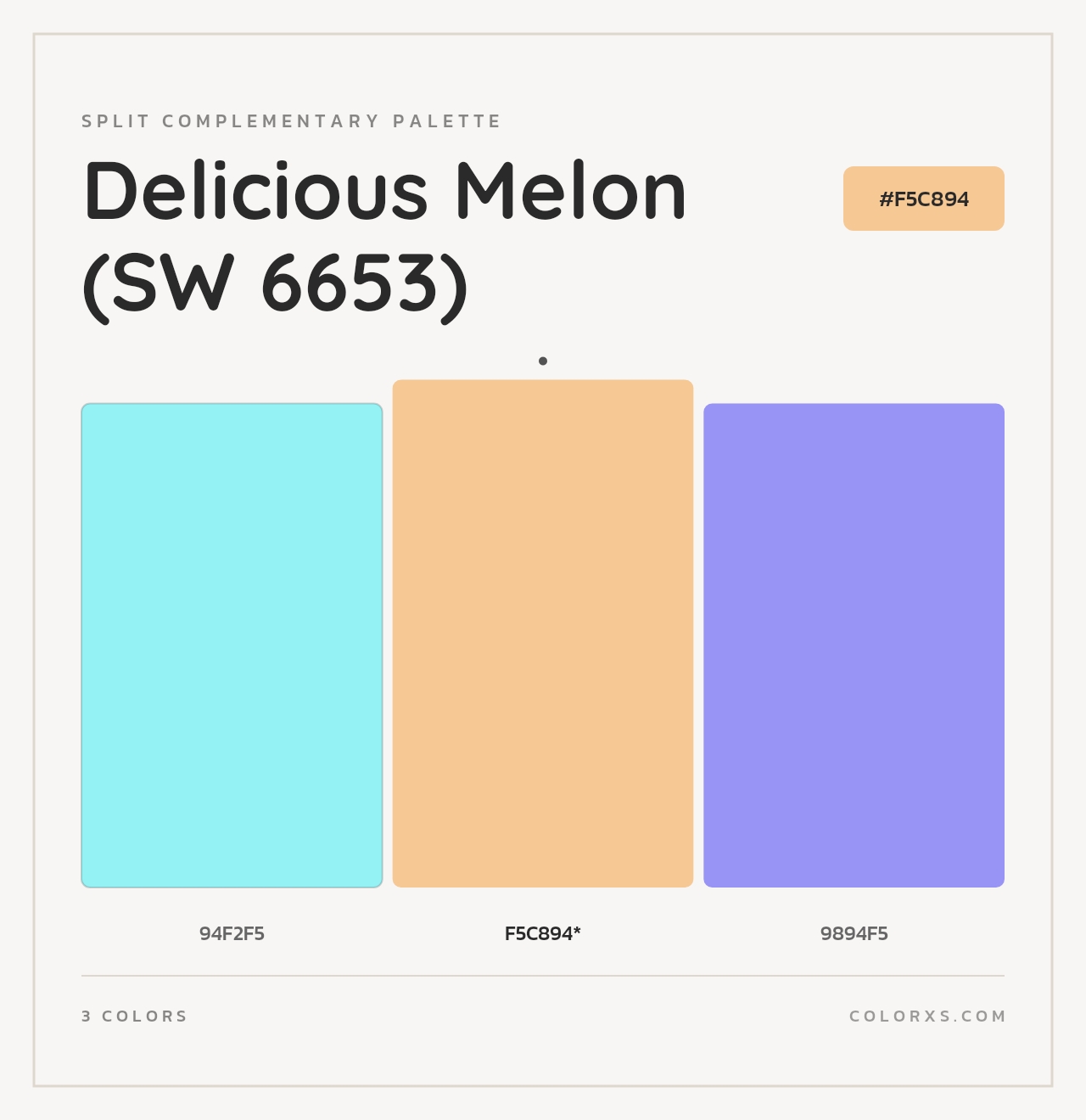 Delicious Melon (SW 6653) - Split-Complementary Color Palette