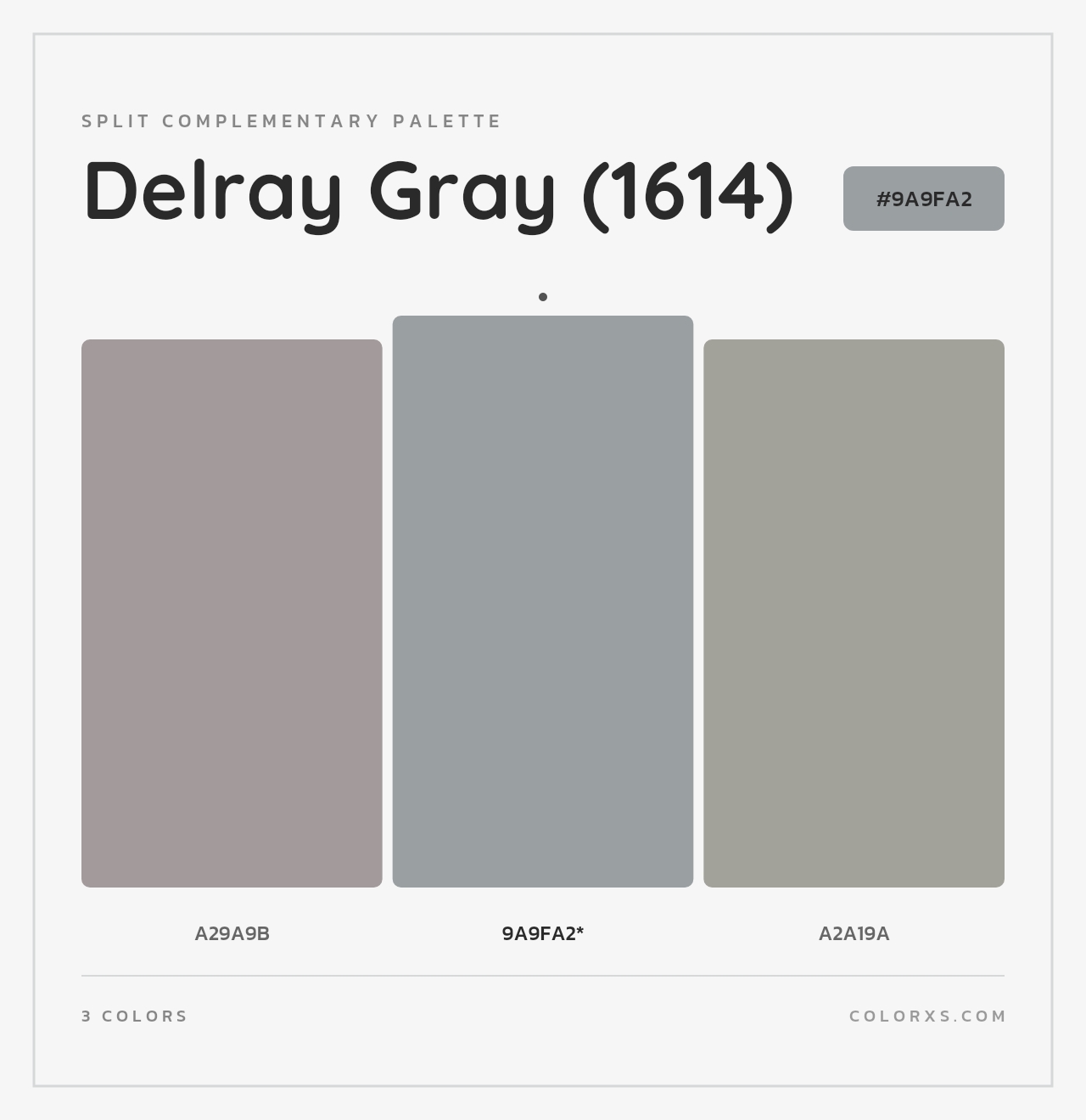 Delray Gray (1614) - Split-Complementary Color Palette