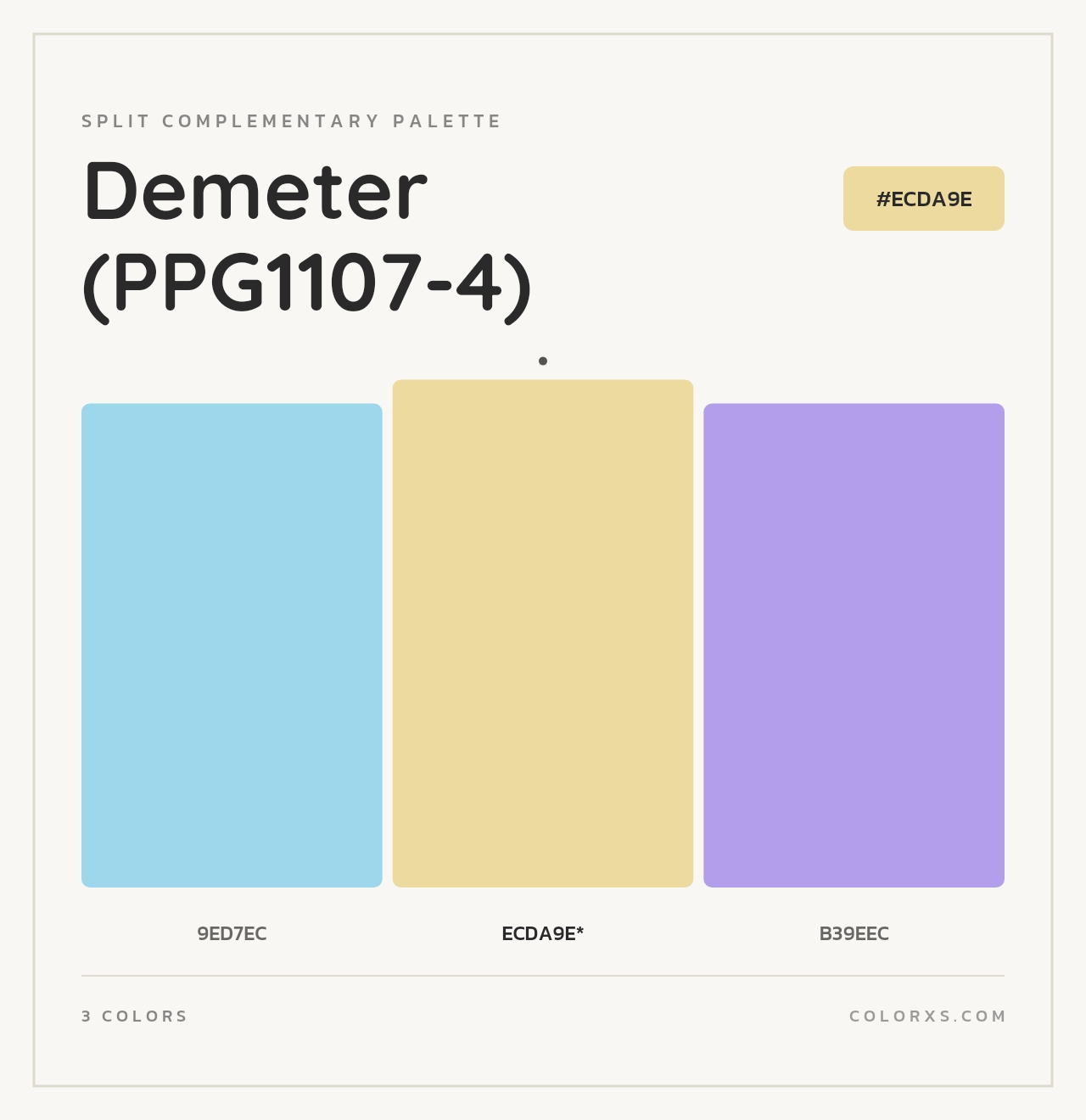 Demeter (PPG1107-4) - Split-Complementary Color Palette