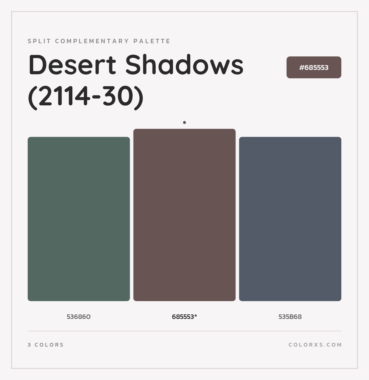 Desert Shadows (2114-30) - Split-Complementary Color Palette