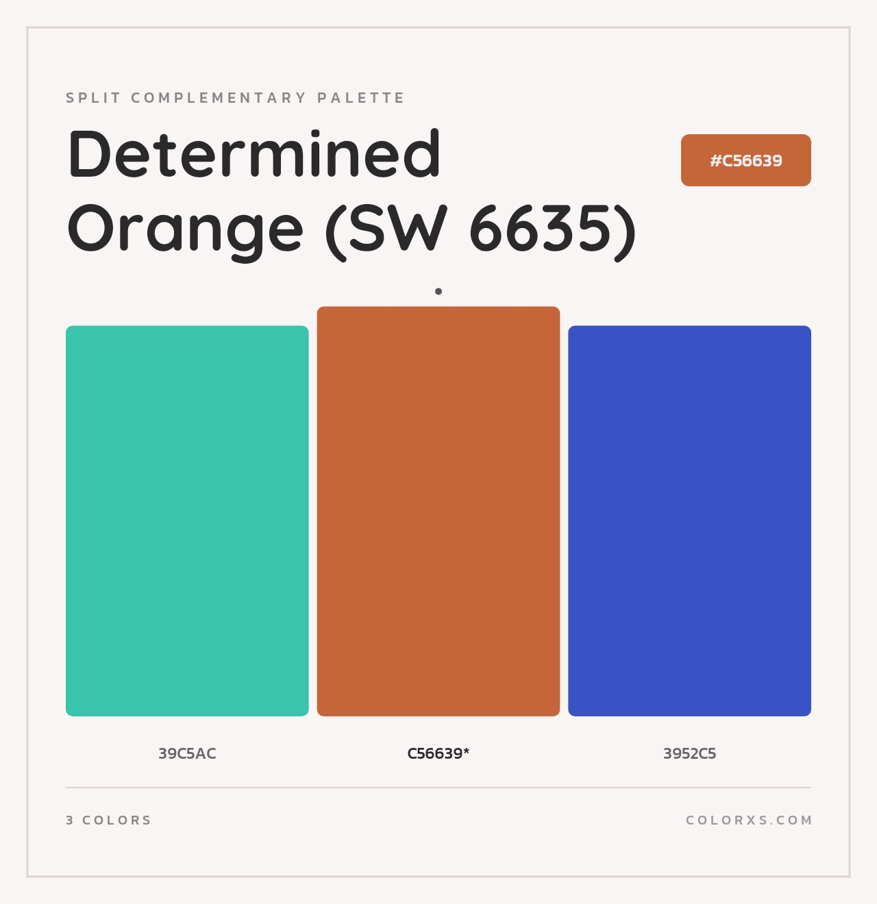 Determined Orange (SW 6635) - Split-Complementary Color Palette