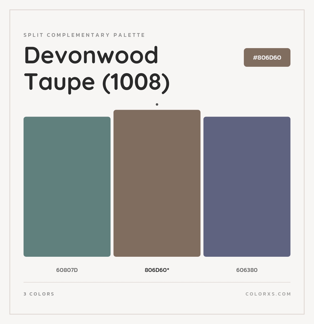 Devonwood Taupe (1008) - Split-Complementary Color Palette