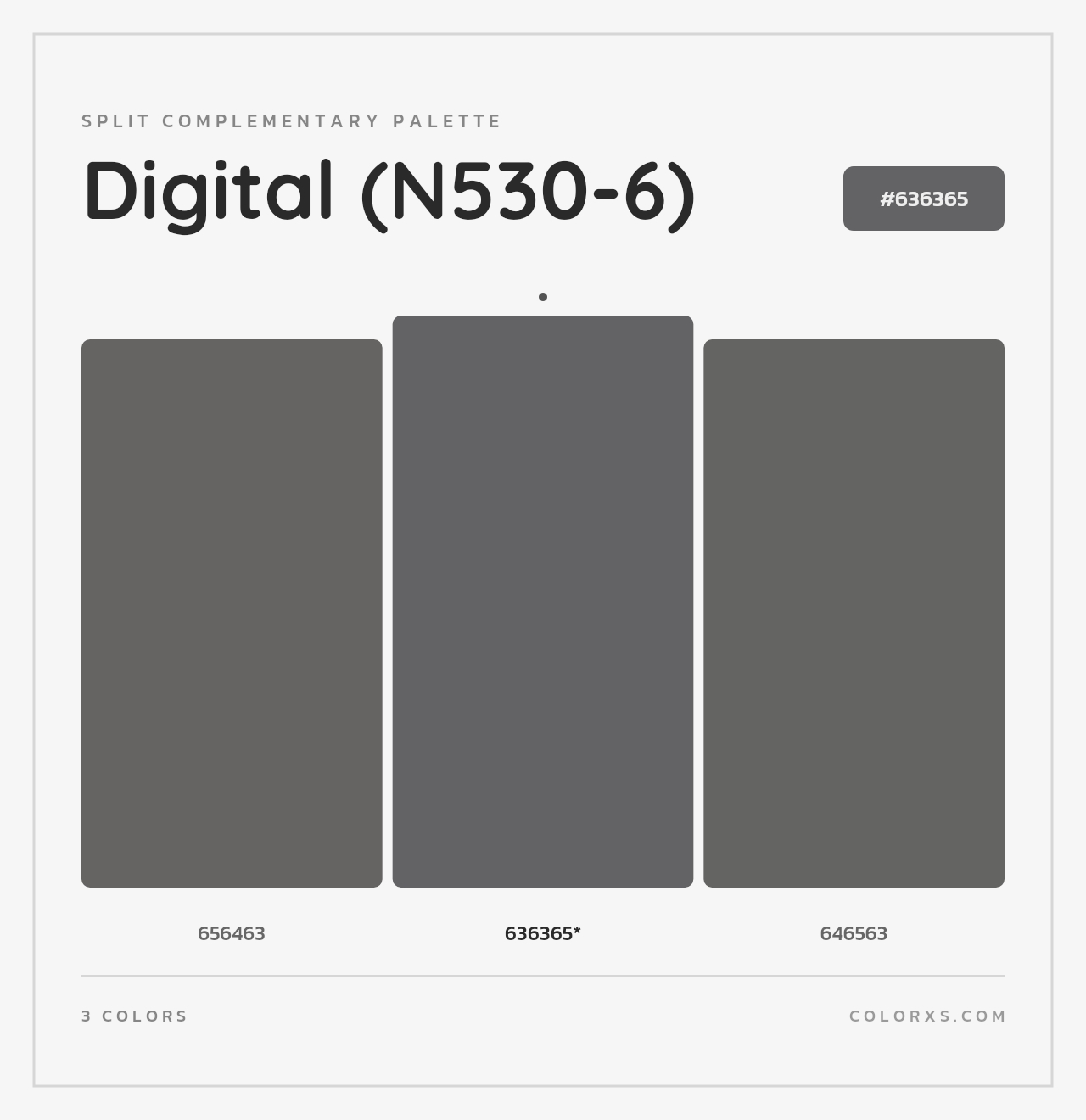 Digital (N530-6) - Split-Complementary Color Palette