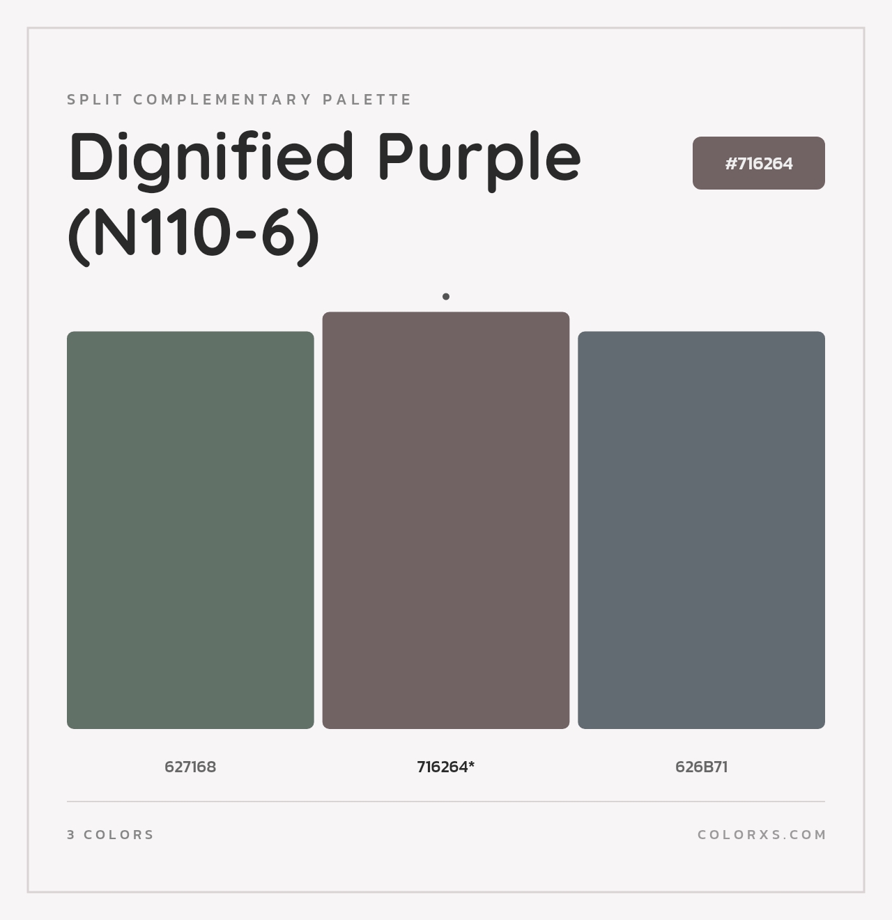 Dignified Purple (N110-6) - Split-Complementary Color Palette