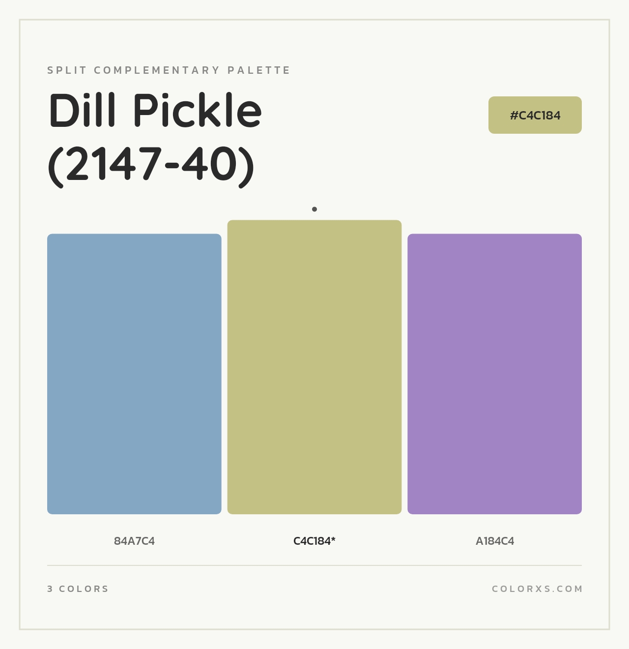 Dill Pickle (2147-40) - Split-Complementary Color Palette