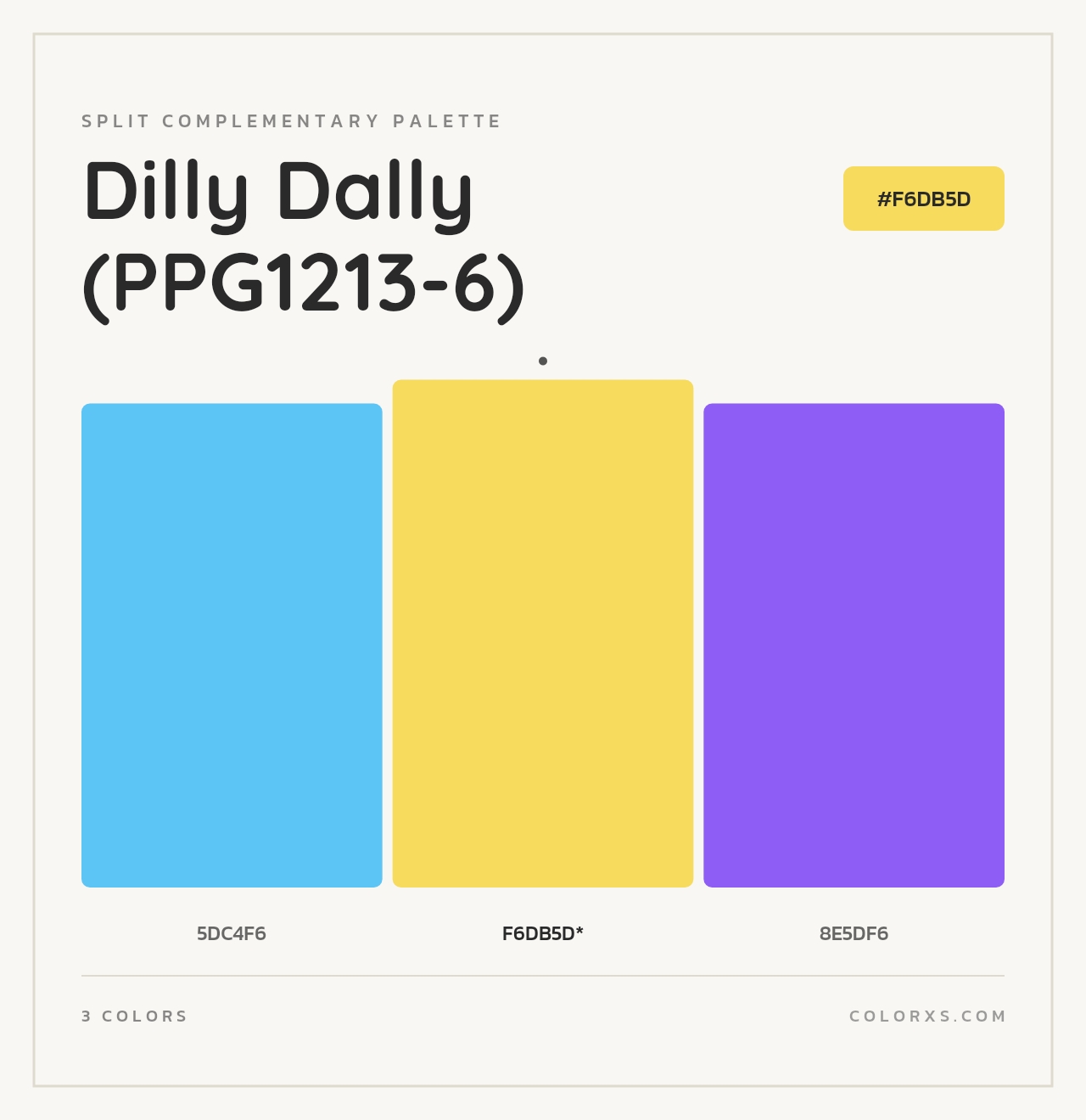 Dilly Dally (PPG1213-6) - Split-Complementary Color Palette