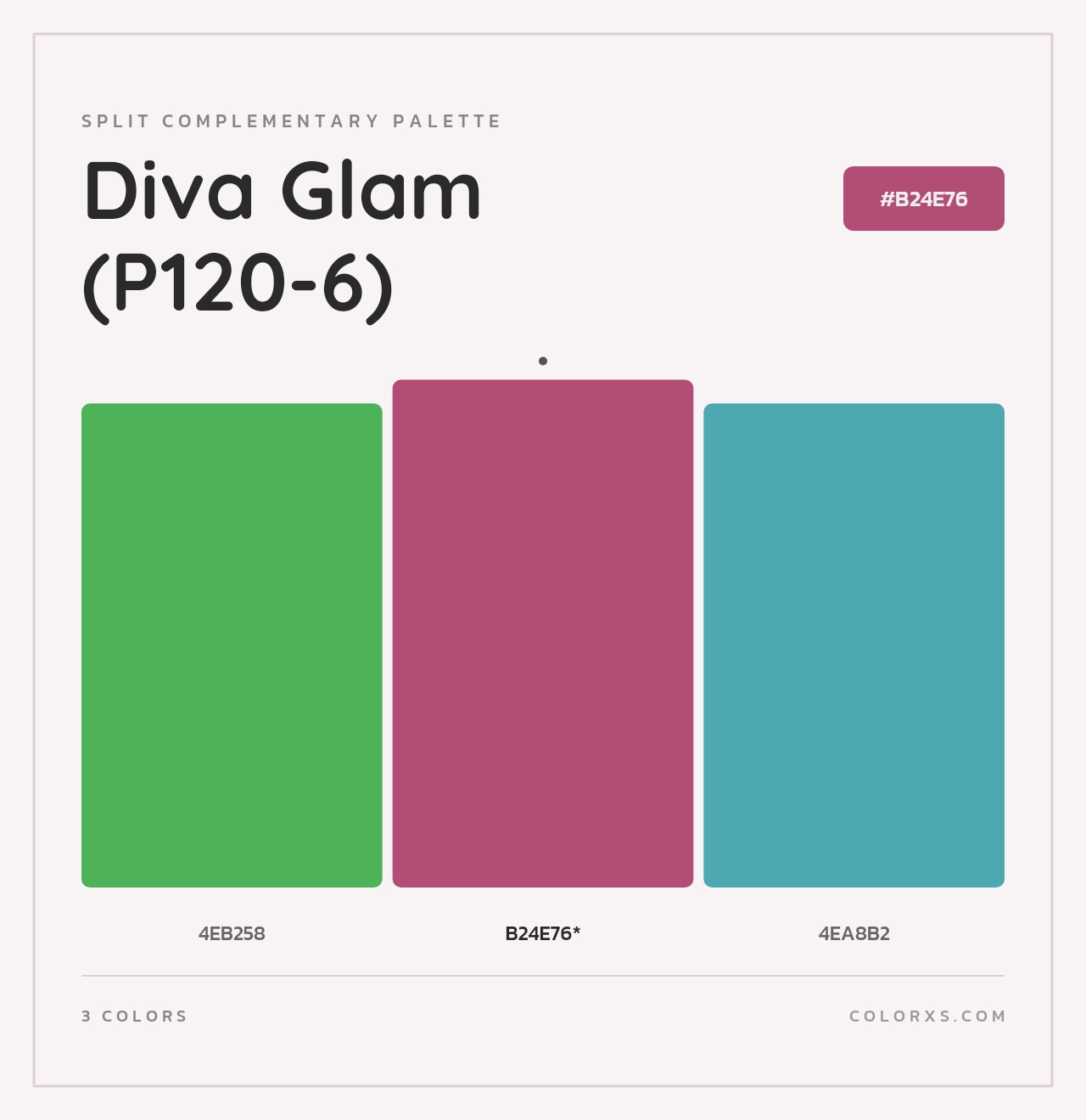Diva Glam (P120-6) - Split-Complementary Color Palette