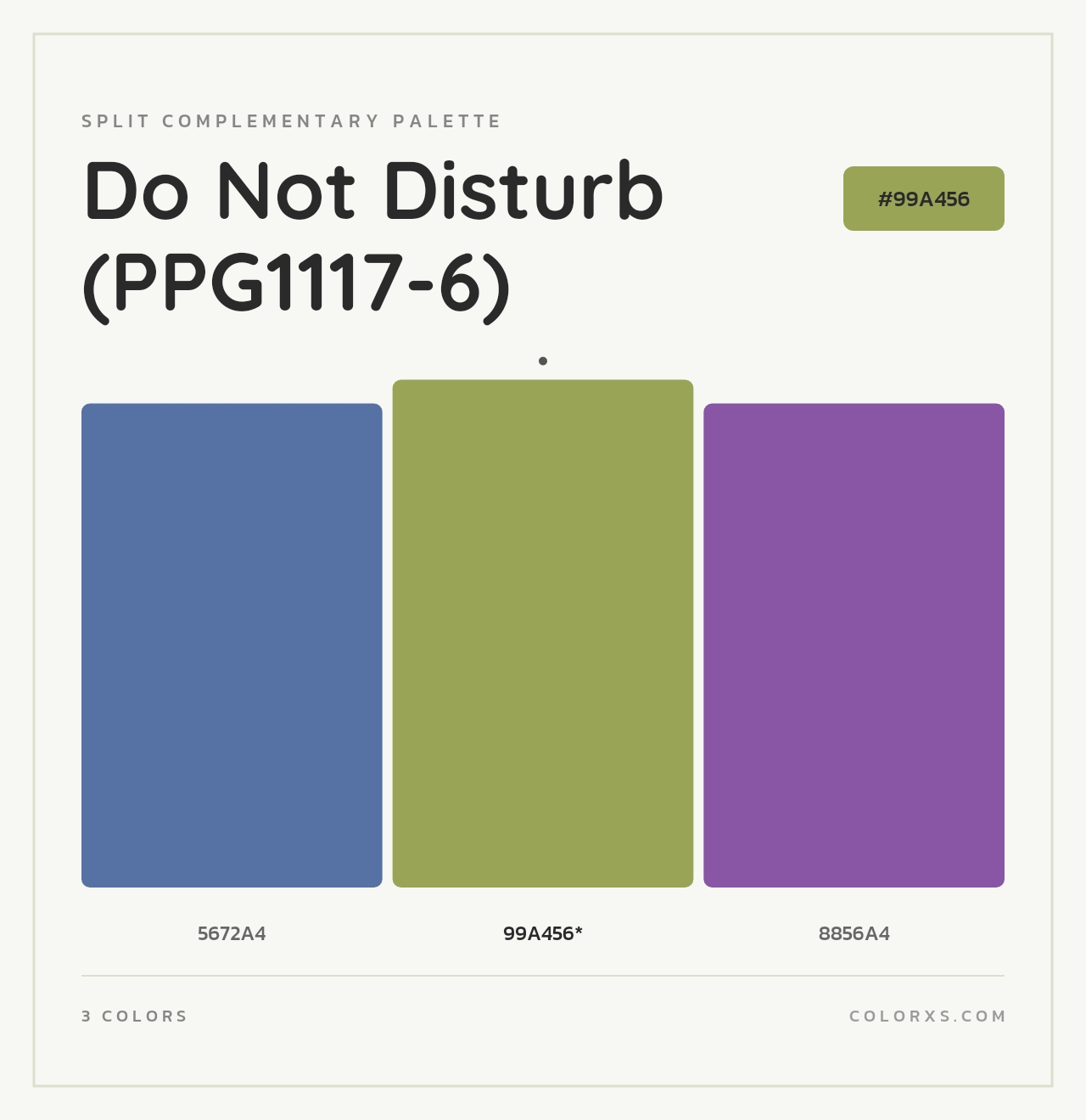 Do Not Disturb (PPG1117-6) - Split-Complementary Color Palette