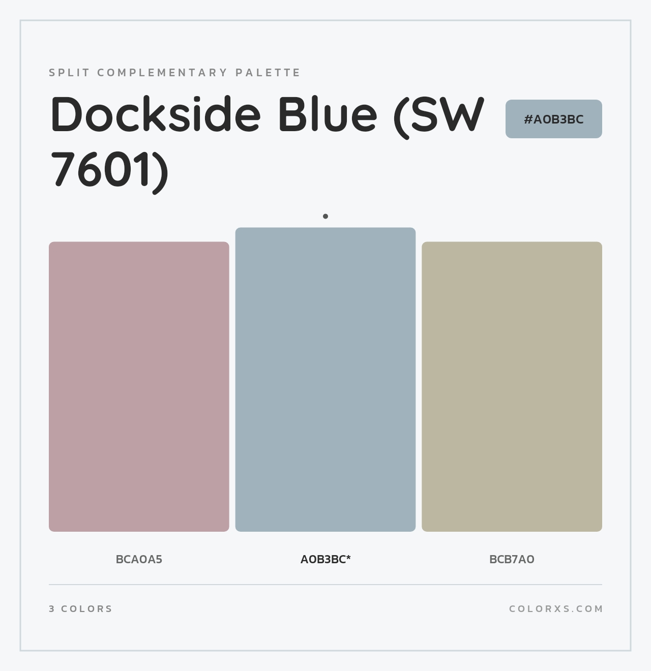 Dockside Blue (SW 7601) - Split-Complementary Color Palette