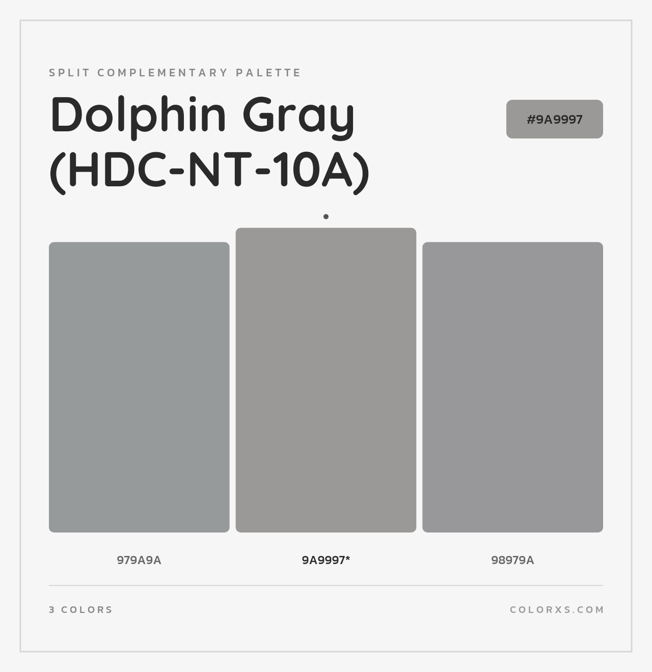 Dolphin Gray (HDC-NT-10A) - Split-Complementary Color Palette