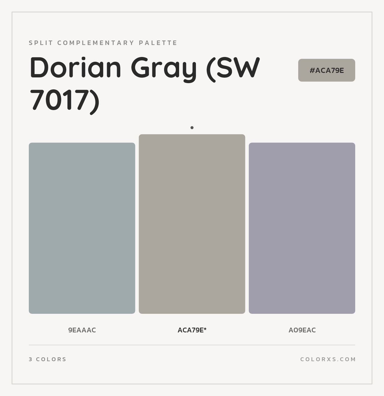 Dorian Gray (SW 7017) - Split-Complementary Color Palette