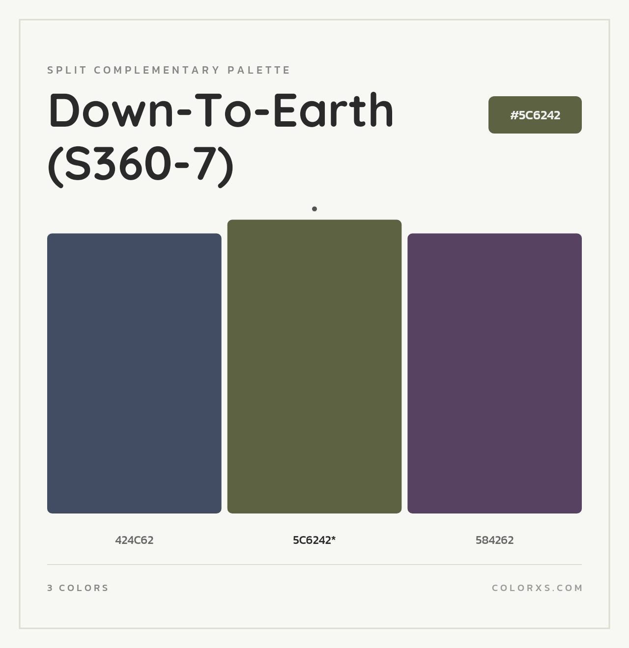 Down-To-Earth (S360-7) - Split-Complementary Color Palette