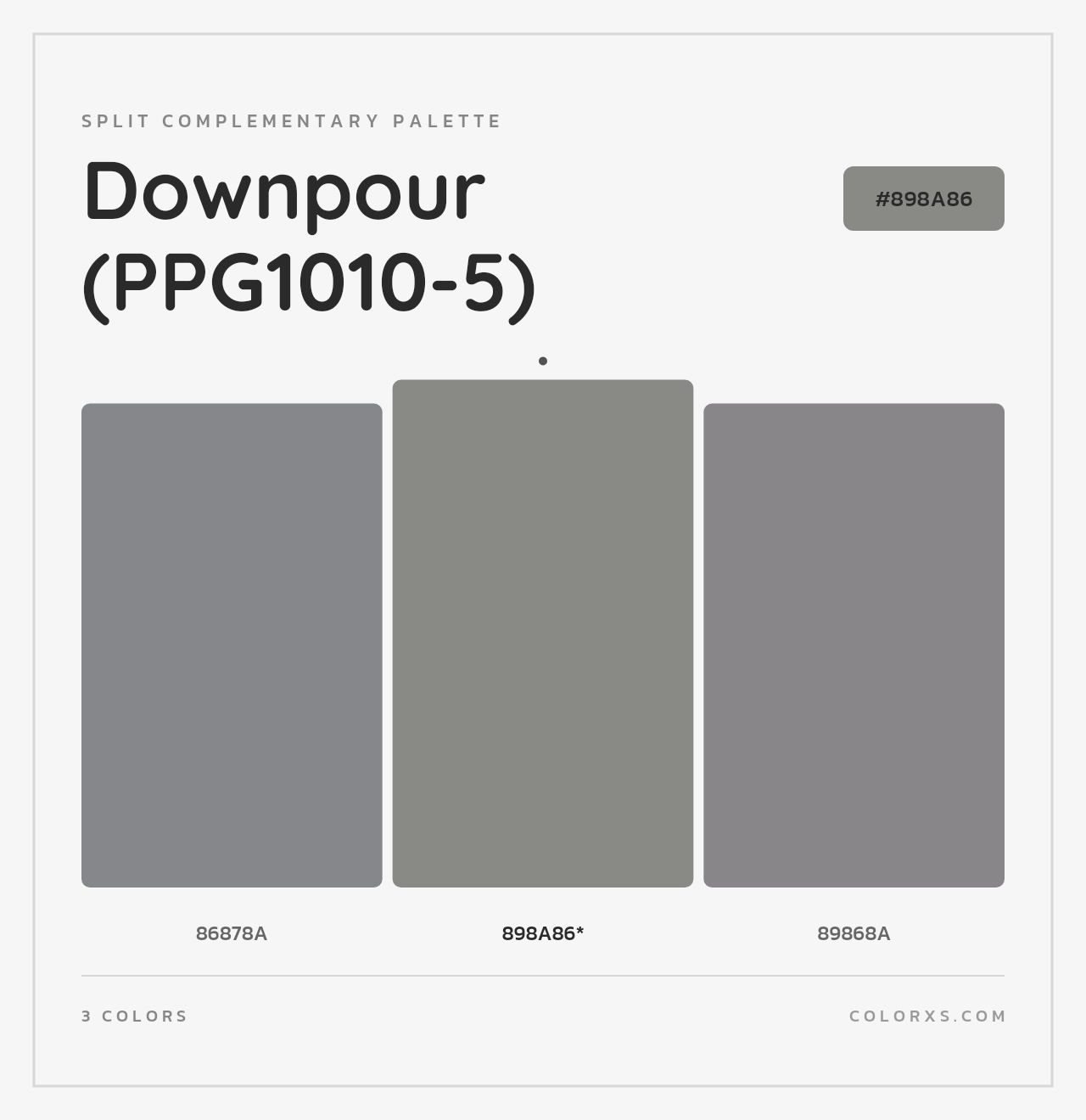 Downpour (PPG1010-5) - Split-Complementary Color Palette