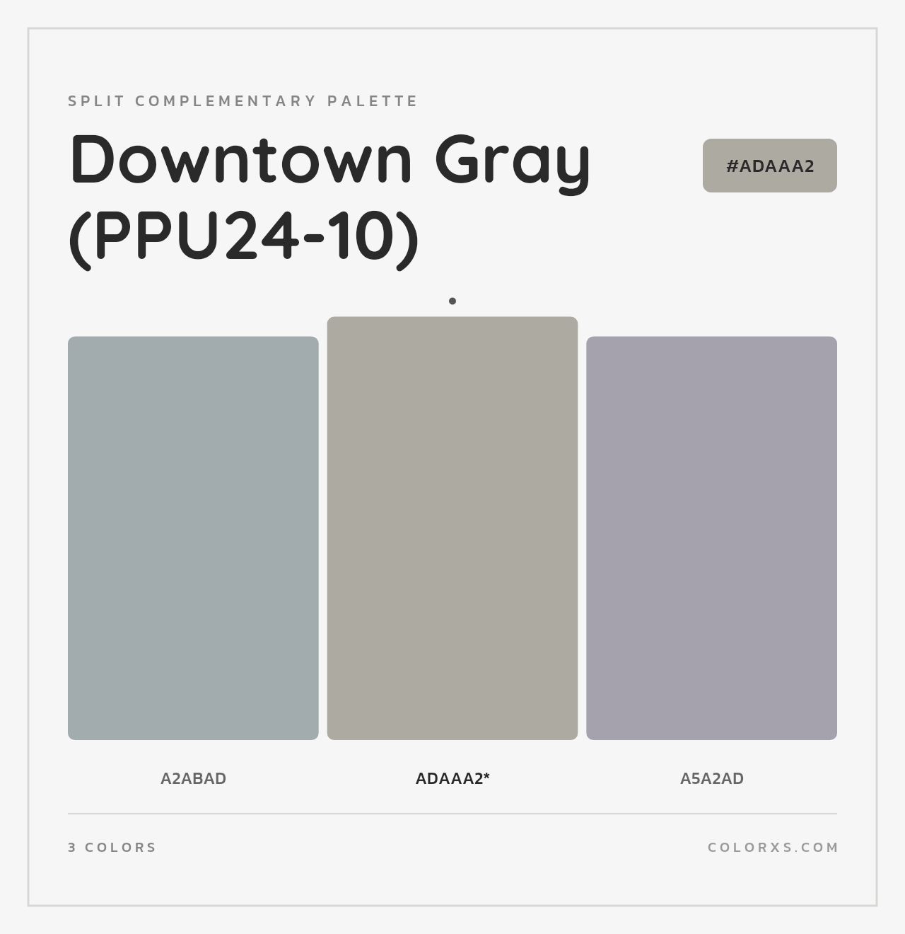 Downtown Gray (PPU24-10) - Split-Complementary Color Palette