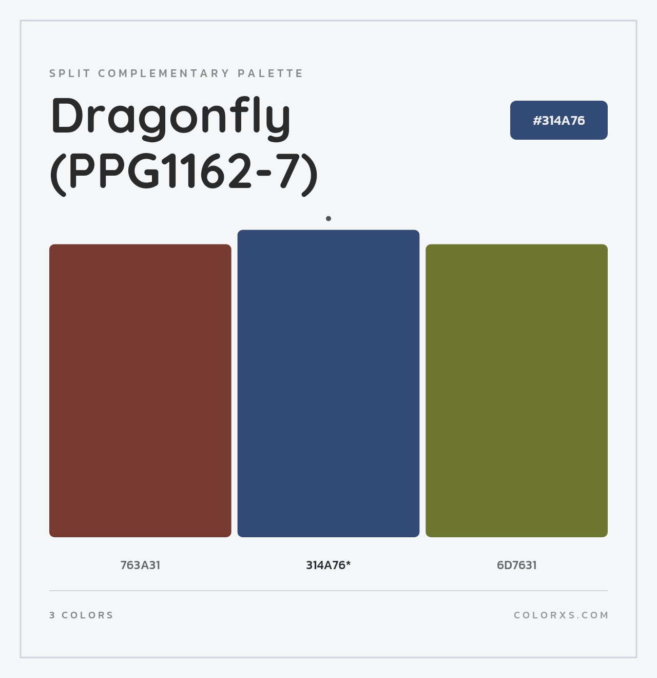 Dragonfly (PPG1162-7) - Split-Complementary Color Palette