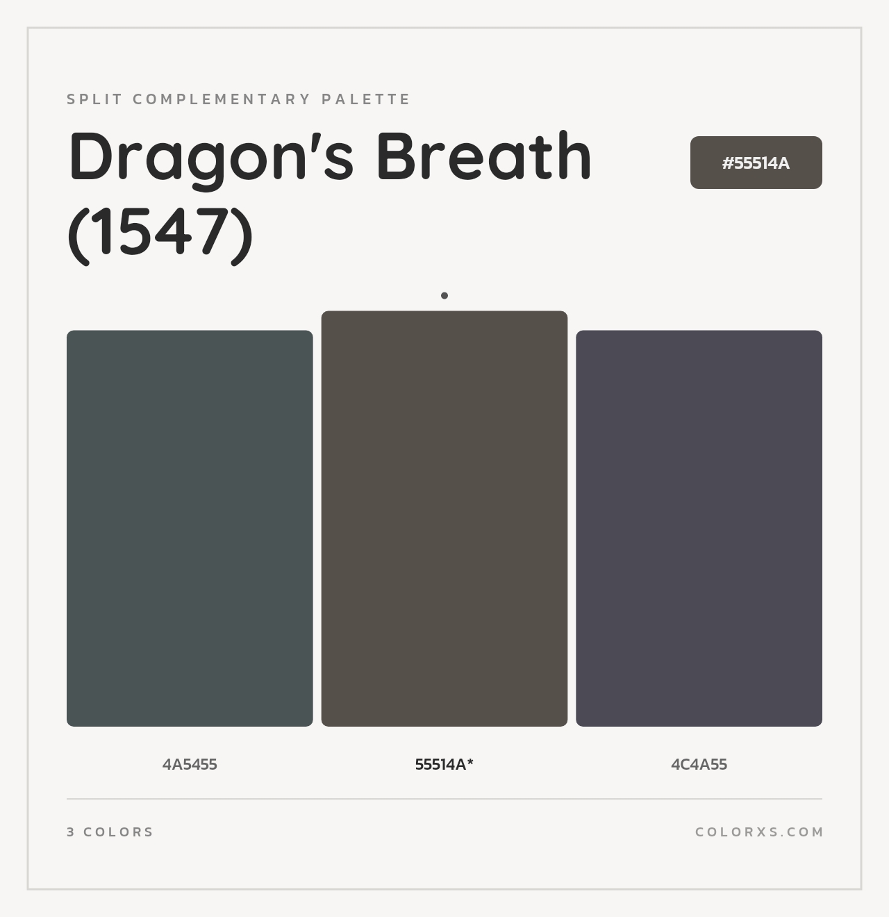 Dragon's Breath (1547) - Split-Complementary Color Palette