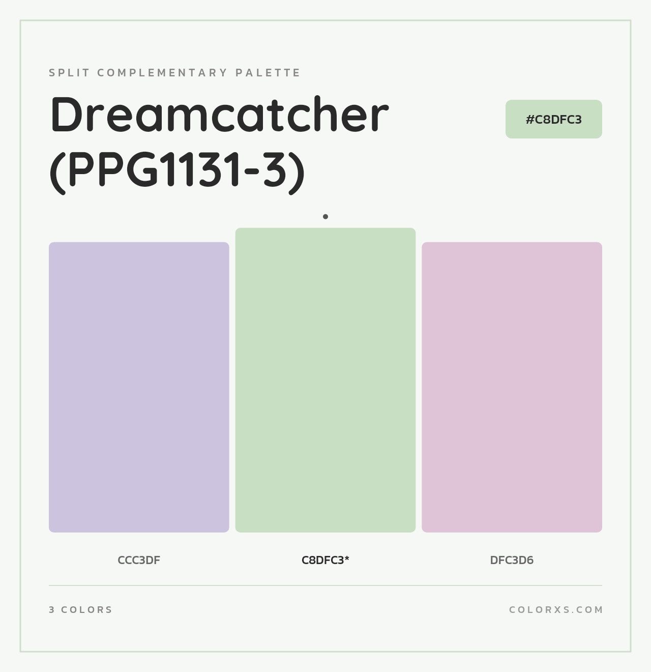 Dreamcatcher (PPG1131-3) - Split-Complementary Color Palette