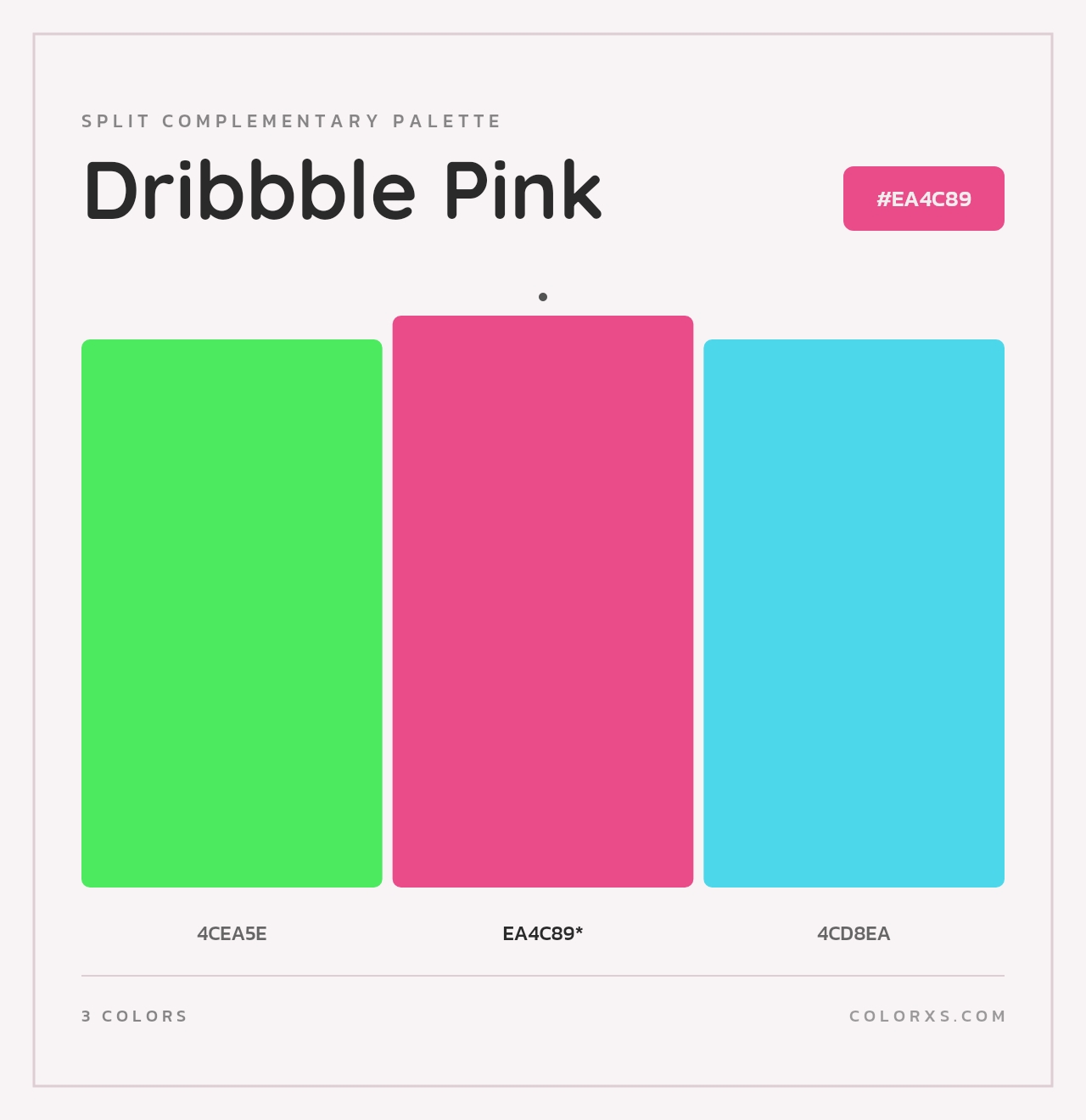 Dribbble Pink - Split-Complementary Color Palette