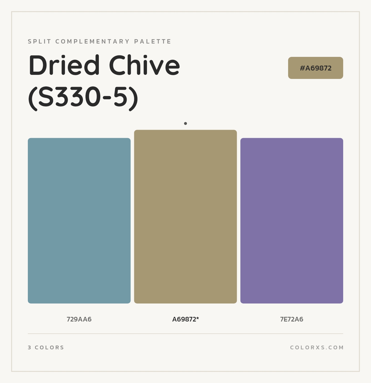 Dried Chive (S330-5) - Split-Complementary Color Palette