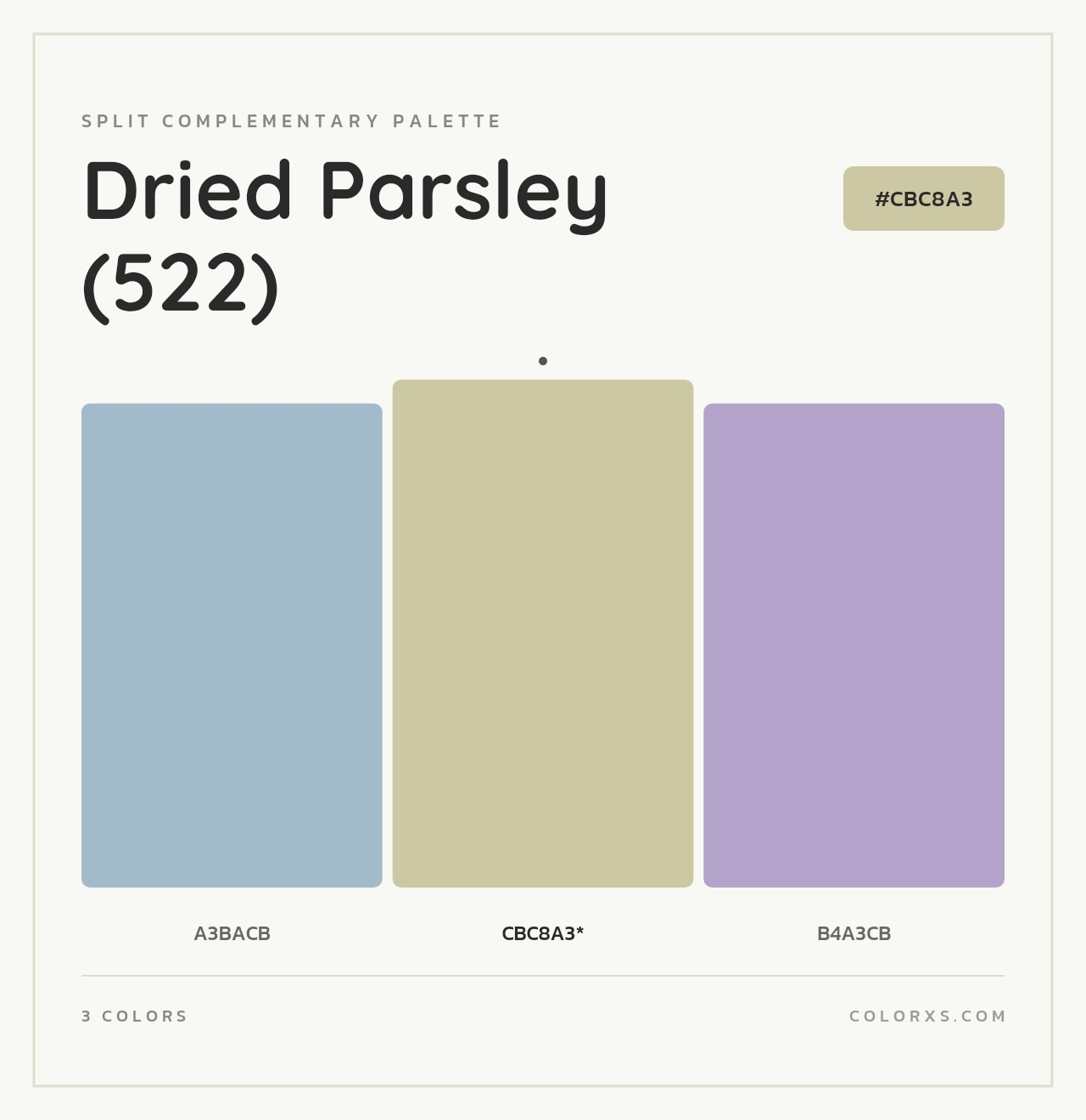Dried Parsley (522) - Split-Complementary Color Palette