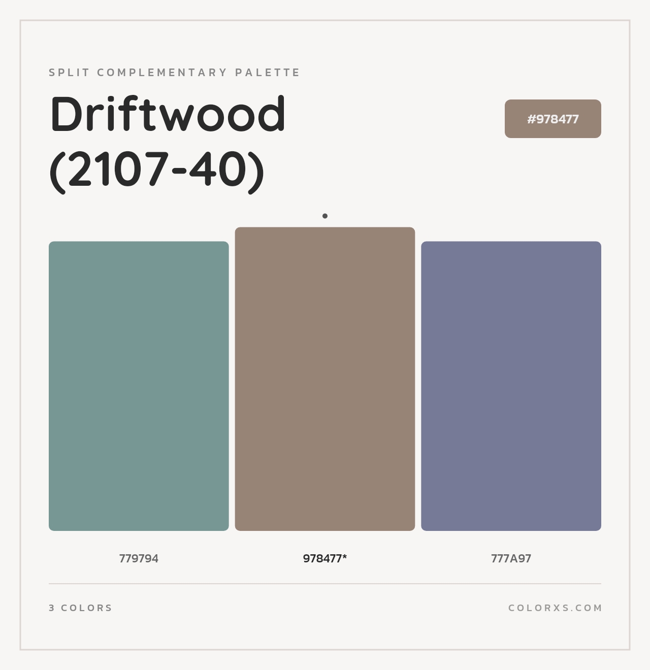 Driftwood (2107-40) - Split-Complementary Color Palette
