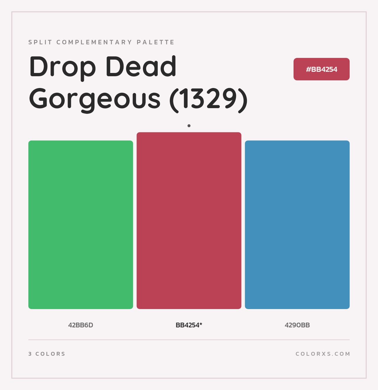 Drop Dead Gorgeous (1329) - Split-Complementary Color Palette