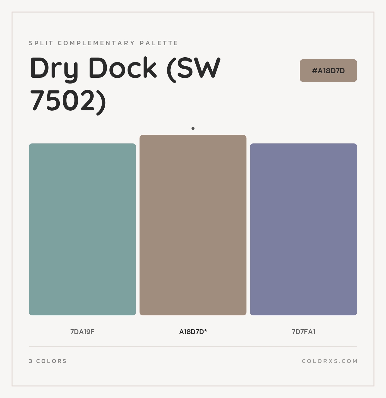 Dry Dock (SW 7502) - Split-Complementary Color Palette