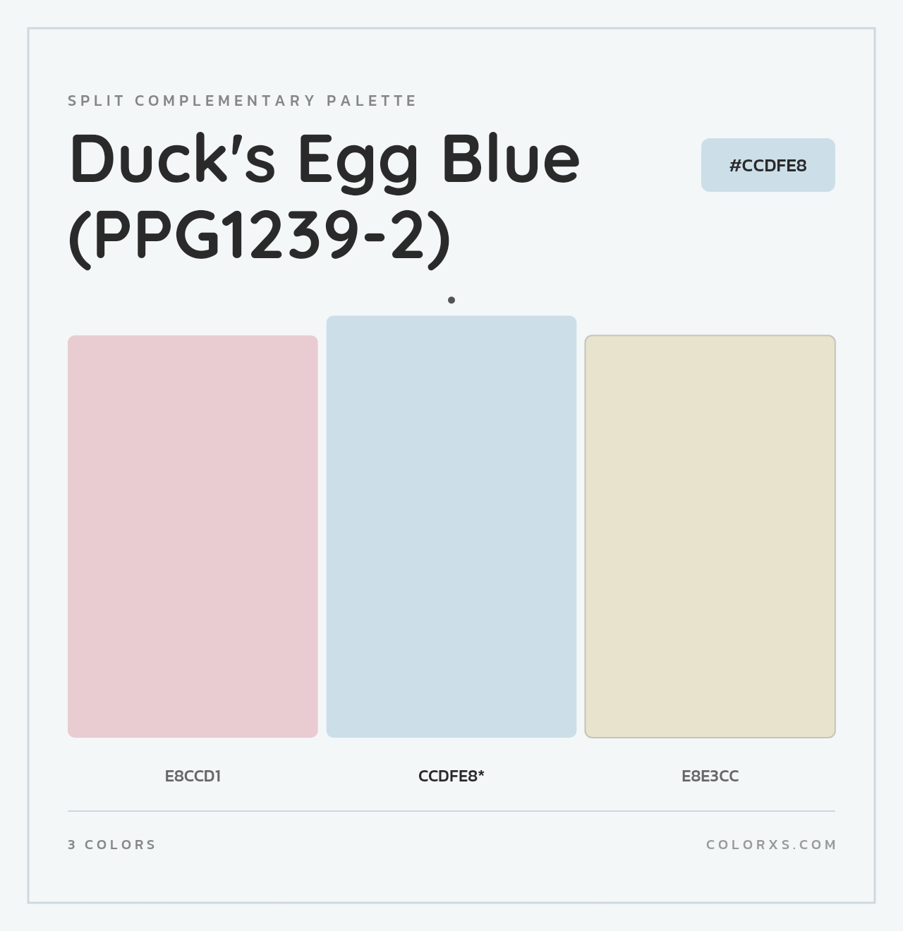 Duck's Egg Blue (PPG1239-2) - Split-Complementary Color Palette