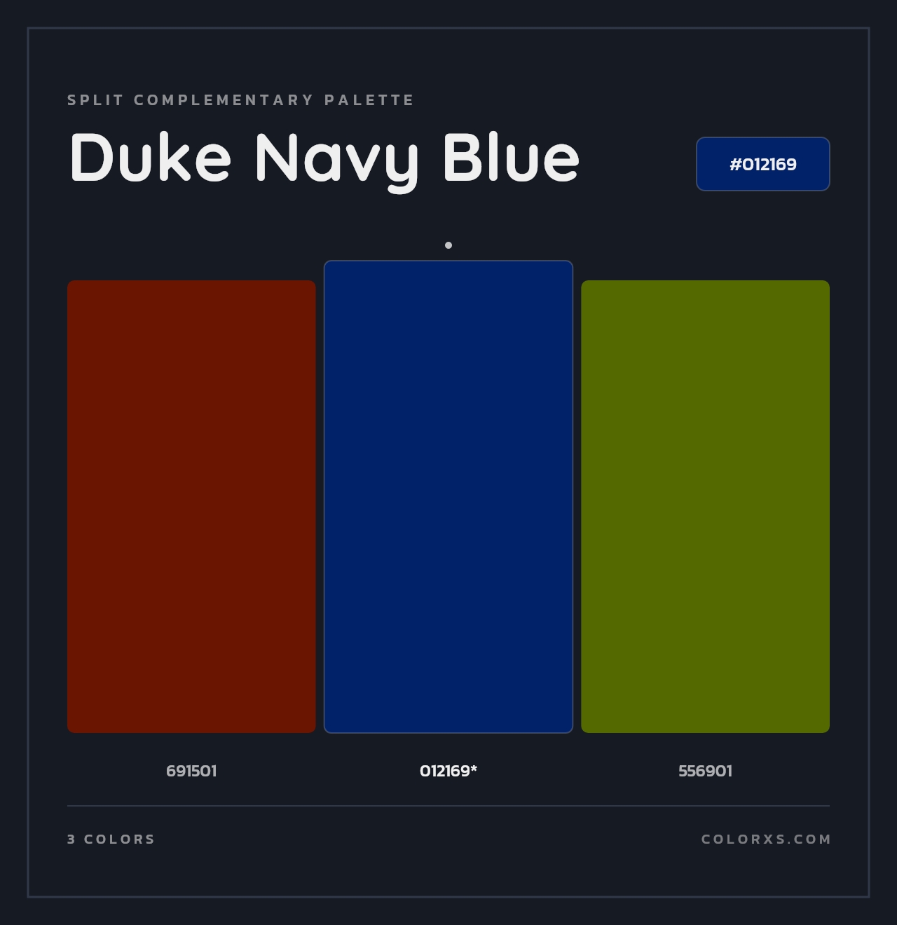 Duke Navy Blue - Split-Complementary Color Palette