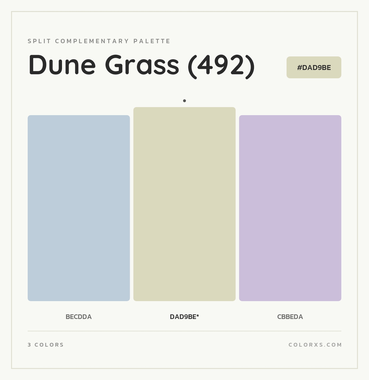 Dune Grass (492) - Split-Complementary Color Palette