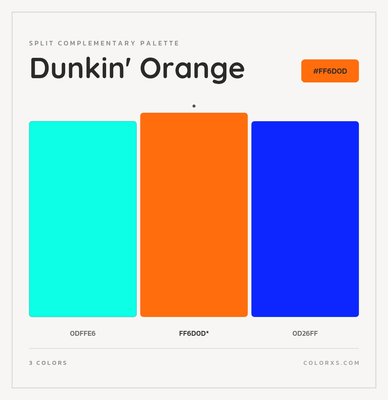 Dunkin' Orange - Split-Complementary Color Palette