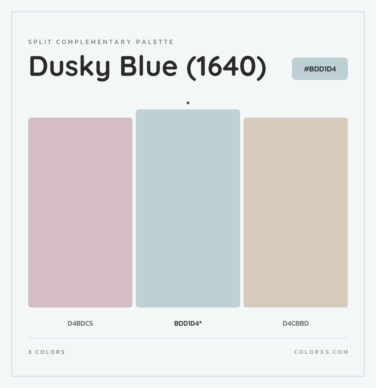 Dusky Blue (1640) - Split-Complementary Color Palette
