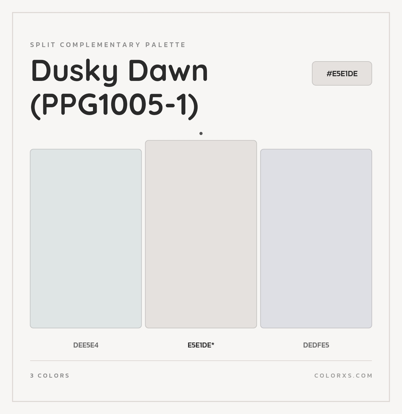 Dusky Dawn (PPG1005-1) - Split-Complementary Color Palette