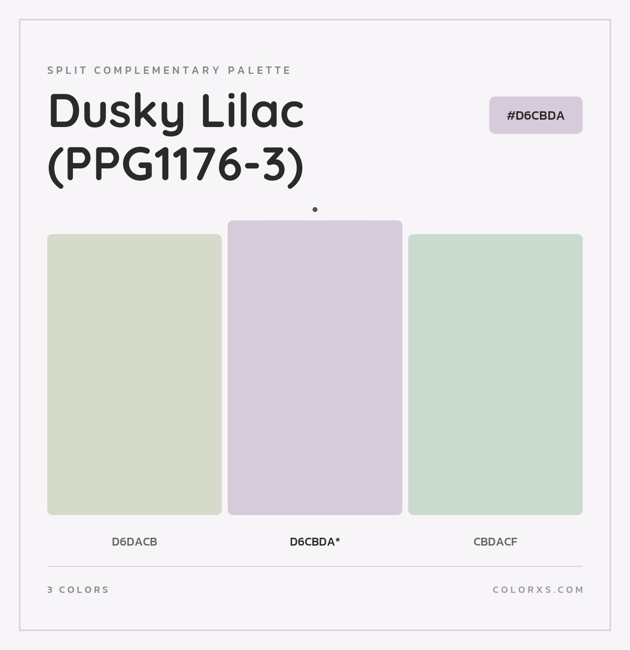Dusky Lilac (PPG1176-3) - Split-Complementary Color Palette
