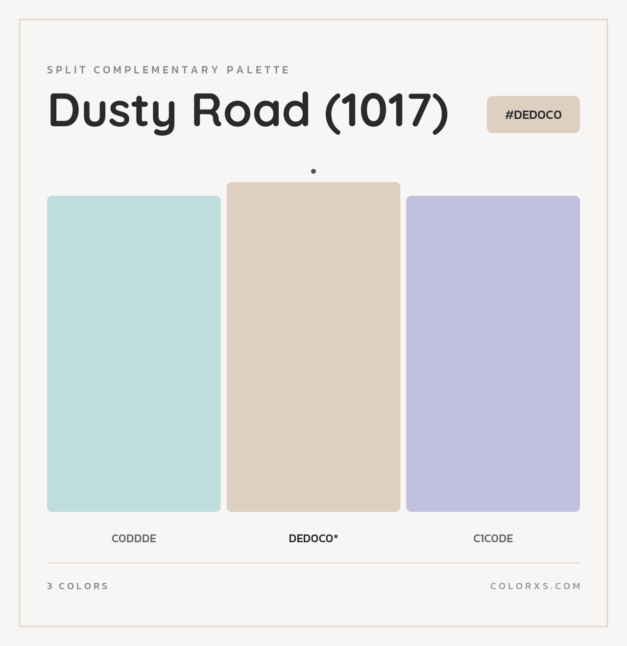 Dusty Road (1017) - Split-Complementary Color Palette