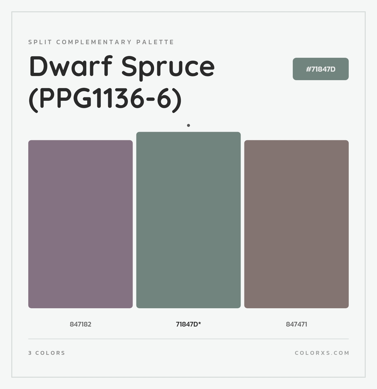 Dwarf Spruce (PPG1136-6) - Split-Complementary Color Palette