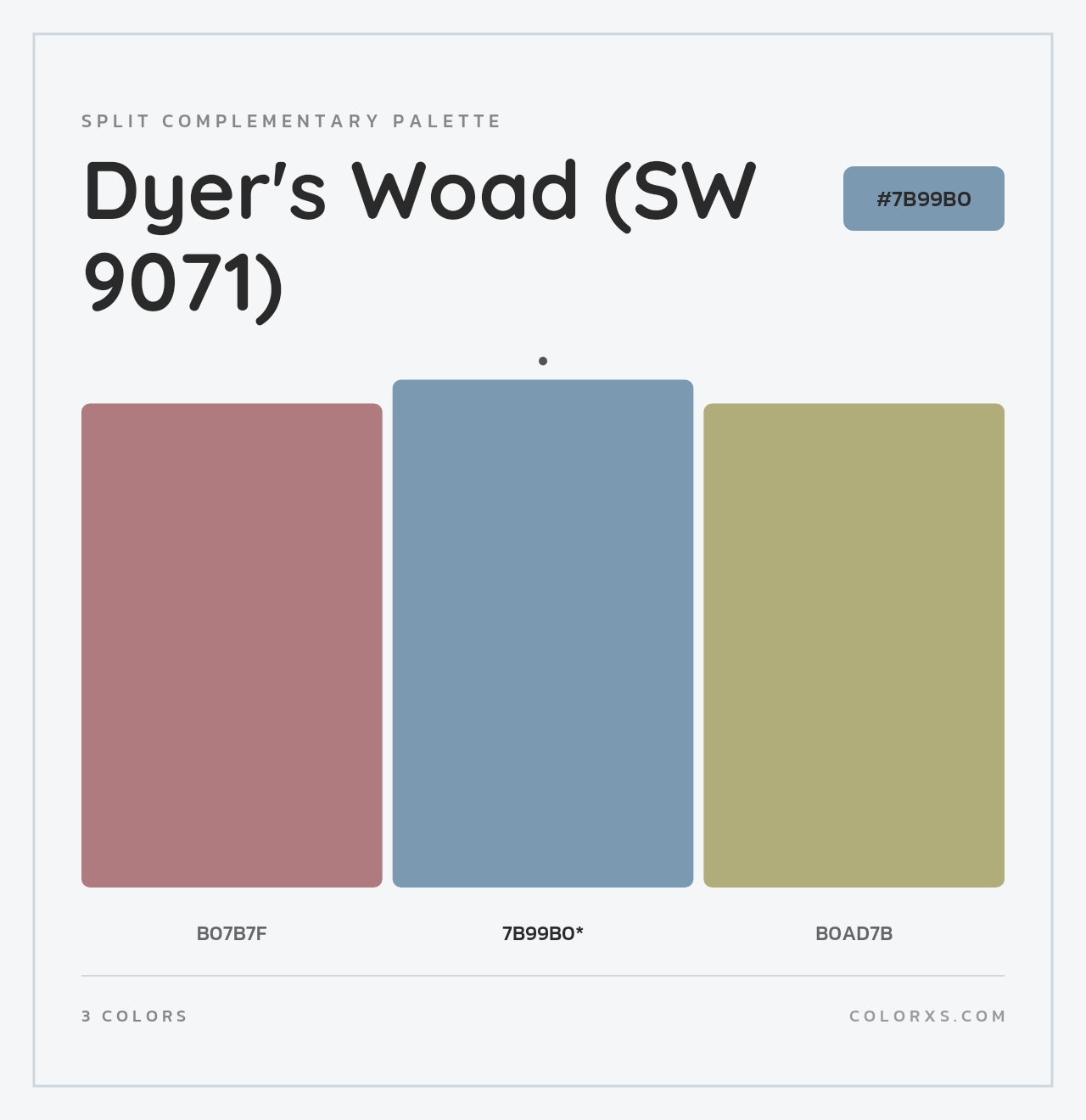 Dyer's Woad (SW 9071) - Split-Complementary Color Palette