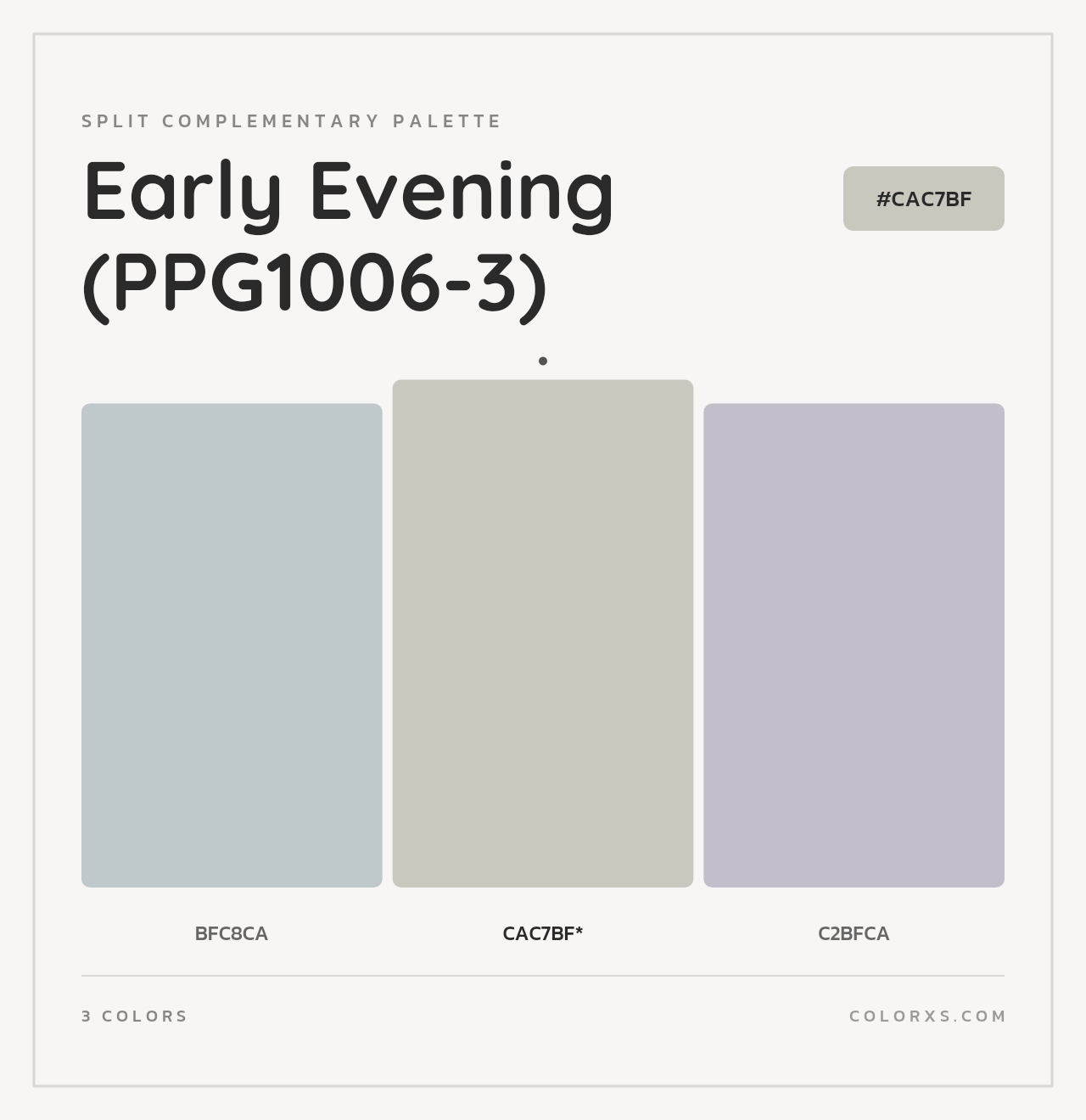 Early Evening (PPG1006-3) - Split-Complementary Color Palette
