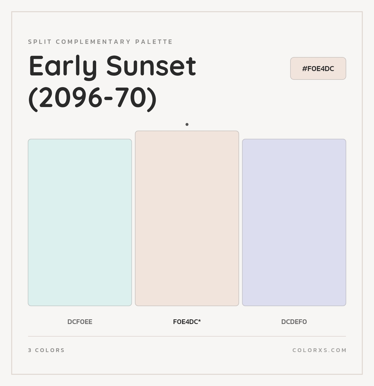 Early Sunset (2096-70) - Split-Complementary Color Palette